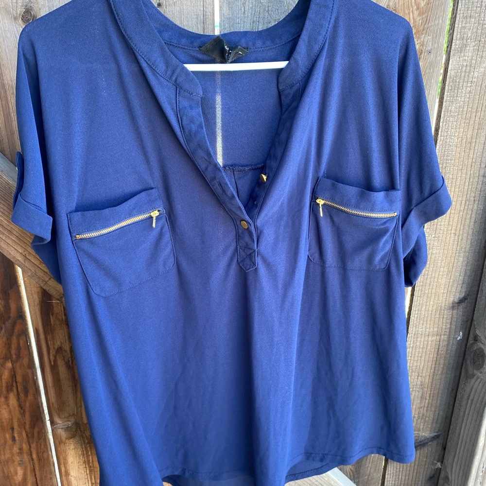 Blue sheer top